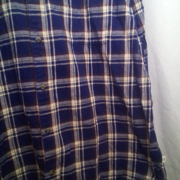 Magellan Shirt 2XL Men Button Down Long Sleeve Flannel Plaid Blue - Picture 11 of 16